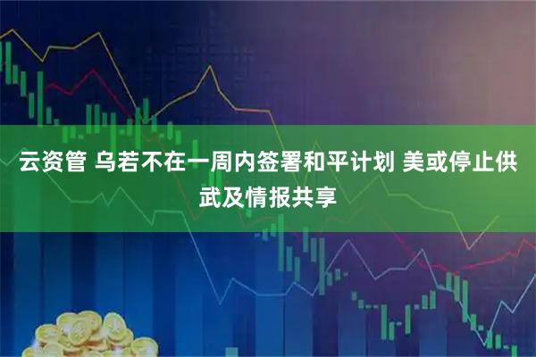 云资管 乌若不在一周内签署和平计划 美或停止供武及情报共享