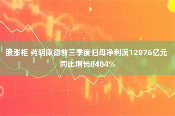 股涨柜 药明康德前三季度归母净利润12076亿元 同比增长8484%