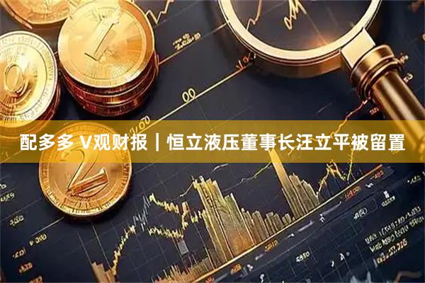 配多多 V观财报｜恒立液压董事长汪立平被留置